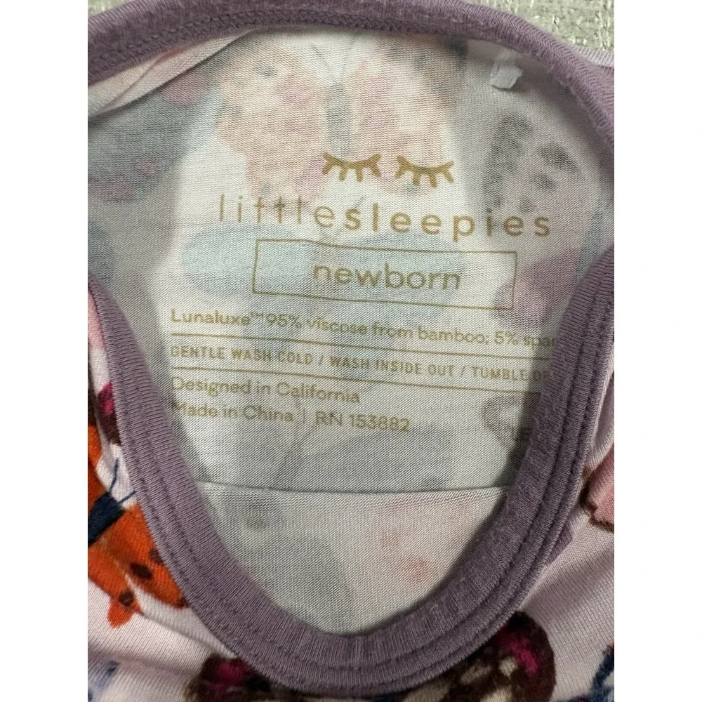 Little Sleepies Butterfly Kisses Infant Gown Bamboo Pajama Size Newborn NB